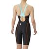 Badeanzug Racing One Piece Spats Schwarz x Orange M [Arena] (Offener Rücken/Halbes Bein) Damen (BKOR)