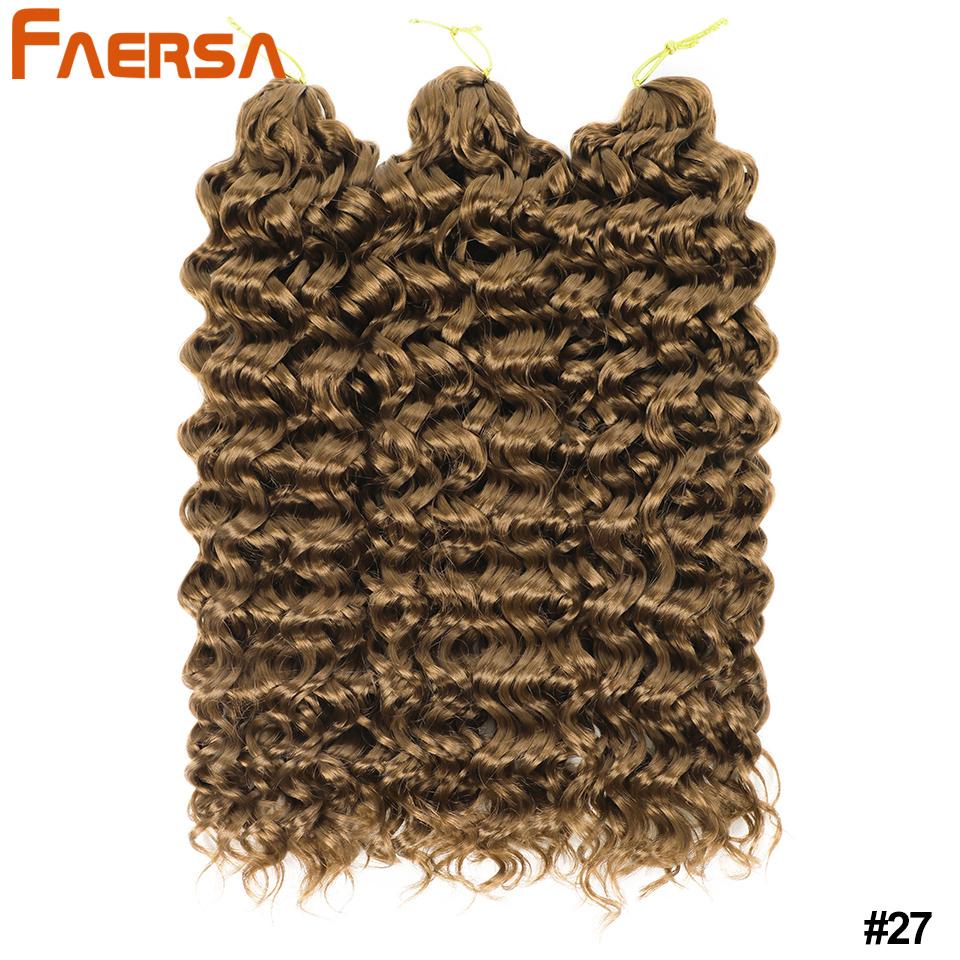 GOGO Curl Ocean Wave Braiding Hair Extensions Crochet Braids Synthetic Afro Curl Hawaii Curly Ombre Black Pink Water Wave Braid For Women