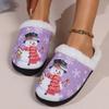 Fashion Christmas Cute Cartoon Cotton Slippers Women Mix Color Anti Slip Plush Slides Woman Indoor Comfort Warm Cotton Slippers Mujer