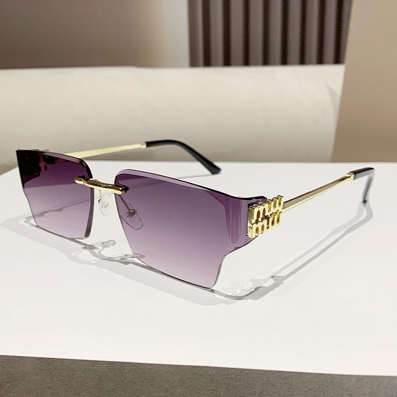 New Metal Frameless Polygonal Fashion Sunglasses Y2k Women's Sunglasses Trendy Sunglasses 90323