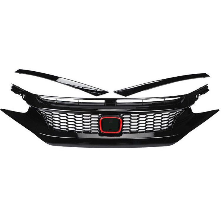 Upgraded Front Bumper, Grille & Air Intake Parts for 2016-2021 Honda Civic (10th Gen)
