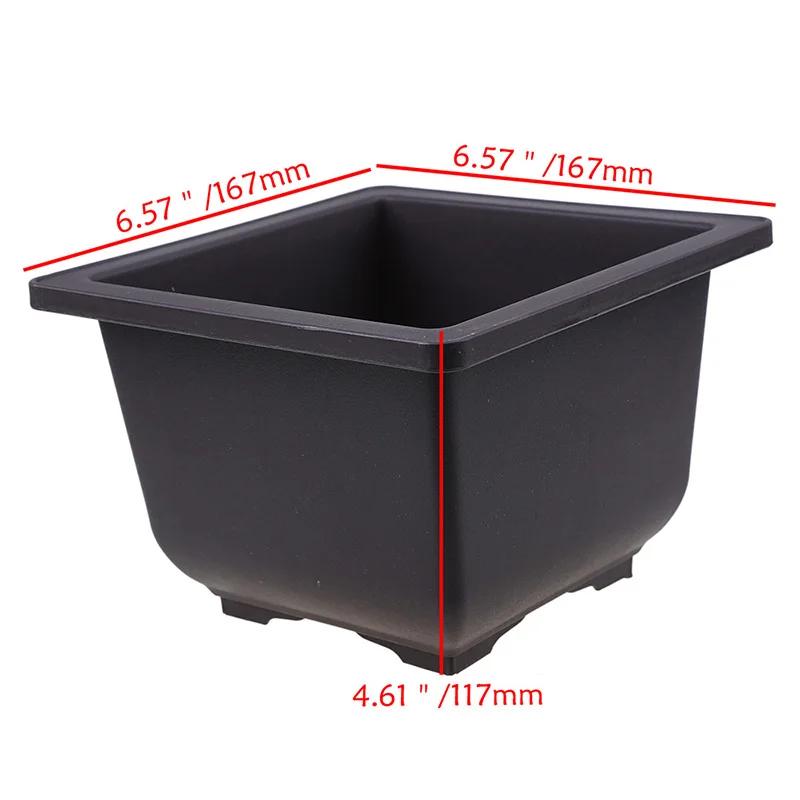 1PCS Plastic Flower Pot Retro Style Flower Bonsai Tree Plant Bowl Nursery Pots Square Small Container Home Garden Decoration
