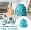 1pc Funny Finger Table Decorations Smiling Finger Ornaments Wierd Hand Statue Display Decoration for Cabinet Shelf Bookcase DIY