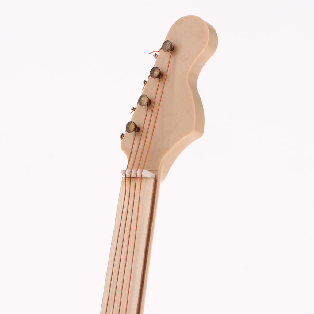 1//6 Wooden Electric Bass Model Dolls House Miniature Home Display Decor #3