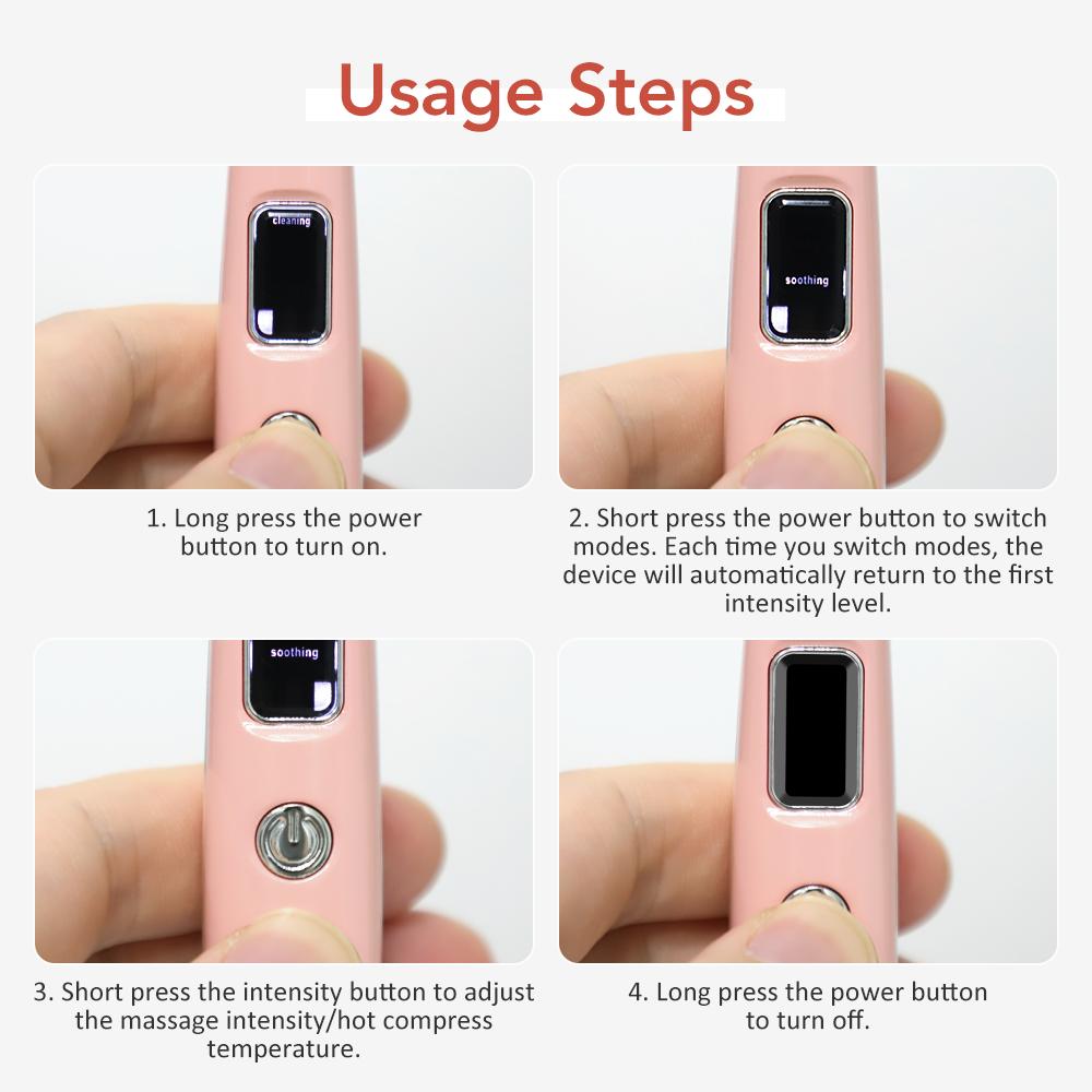 Portable 3 Modes Heating Eye Massager Handheld Hot Therapy Vibration Eye Massage Tool Eye Lifting Massager Relieving Eye Care