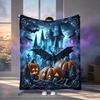 Pumpkin Witch Flannel Blanket, Flannel Blanket, Soft And Comfortable, Suitable for Sofa And Camping, Suitable for All Seasons, for Halloween