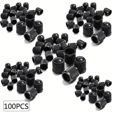 10PCS/50PCS/100PCS Tire Valve Stem Cap Car Bicycle Tire Black Plastic Valve Cap Dust Cap Dust Cap Accessories