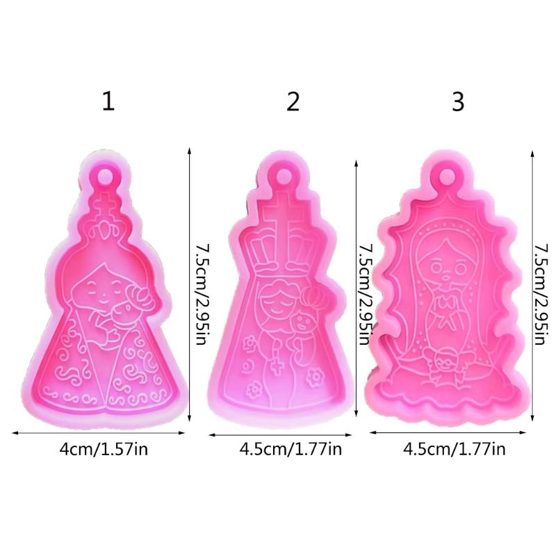 Silicone Mold Epoxy Resin Casting Mould for Making Nun Shaped Keychains Backpack Decorations and Religious Pendants