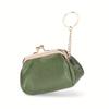 Portafoglio Mini Portamonete Vintage da Donna con Chiusura a Bacio e Portachiavi (Meccanismo di bacio), Design Minimalista ad Anello Rotondo