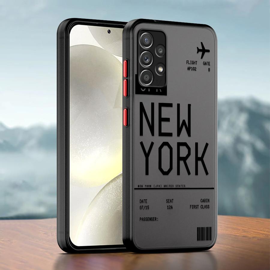 Airplane Bus Tickets Phone case for Samsung Galaxy A21s A22 A71 A72 A73 A23 A25 A52s A53 A54 A55 A24 A31 A32 A33 A34 A51 A52