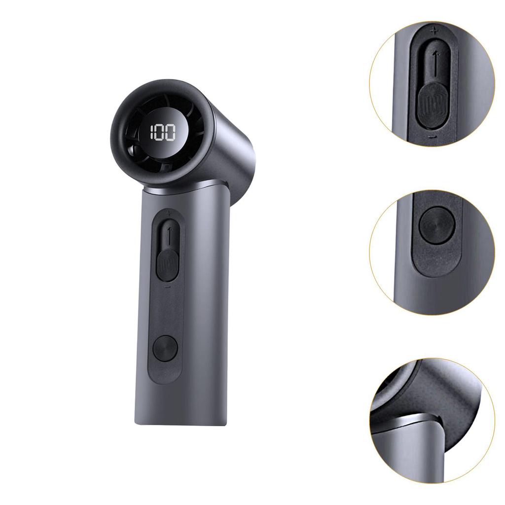 Handheld Fan 1800 mAh Lightweight Rechargeable LED Digital Display Mini Cooler for Office Travel Table Camping Household