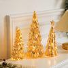 Glitter Christmas Tree Table Lamp LED Light-Up Decoration with Star Topper Festive Centerpiece for Home & Office Decor