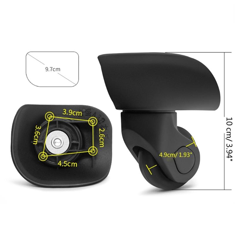 2Pcs Trolley Casters Replacement Heavy Duty Roller Wheel for Luggage Box Suitcase 360 Degree Swivel kit SilentWheel