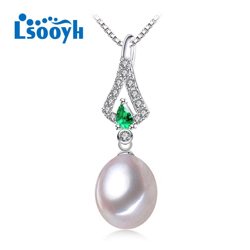 

LSOOYH богемный зеленый кристалл кулон ожерелье из натурального жемчуга для женщин ювелирные изделия из жемчуга в стиле бохо