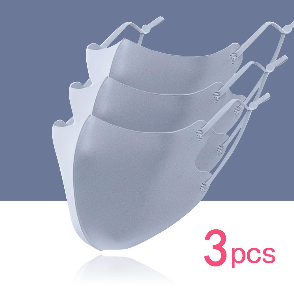 3 KS Masek z ledového hedvábí Omyvatelná Prachotěsná Filtrační Maska na Ústa a Obličej pro Dospělé
