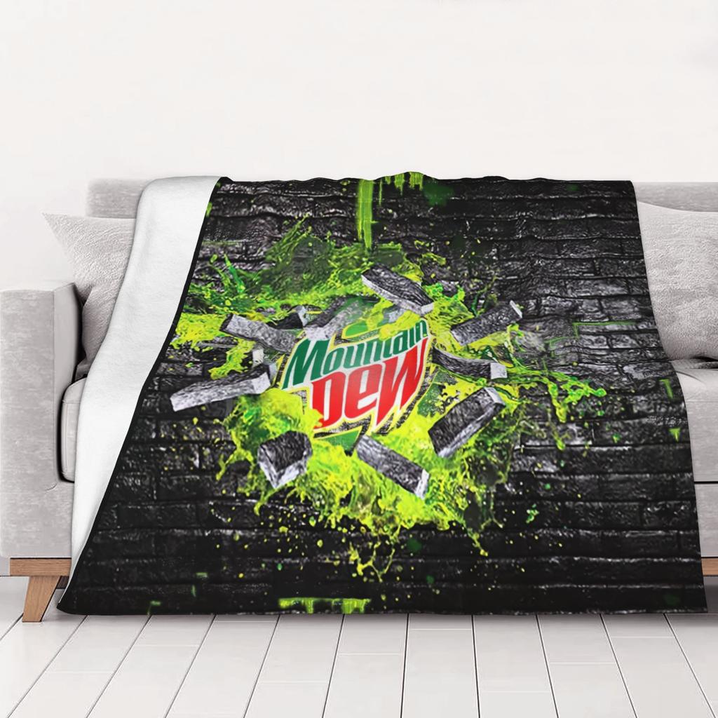1PC home Cutecore mMountain Dew Brick Break Green Splash mMountain Dew Blanket Super Cosy Plush Home Living Room Sofa halloween