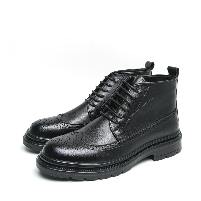 Fashionable Trendy Leather Men's Boots Luxury Brand High Top Men Chelsea Boots High-quality Non Slip Sole Business Leather Boots