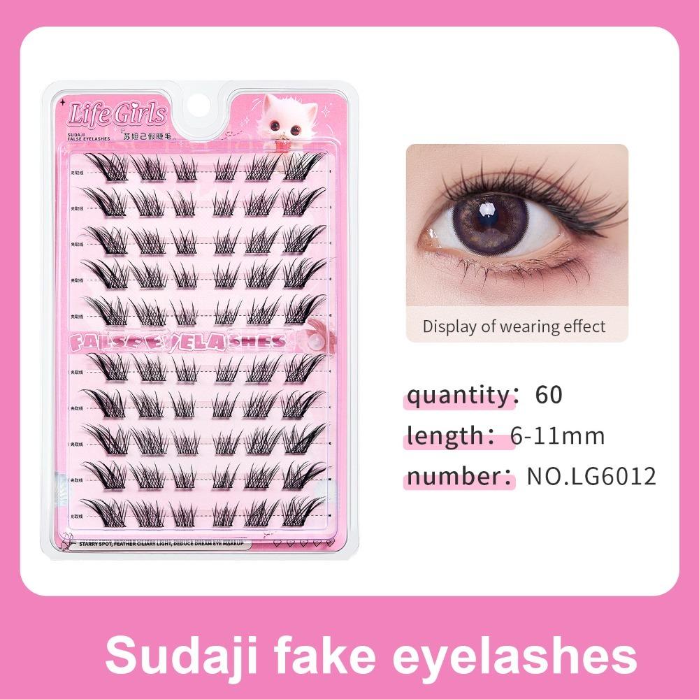 Segmented Individual Eyelashes Large Capacity Eyelashes Extensions L Curl False Eyelashes  Cosplay