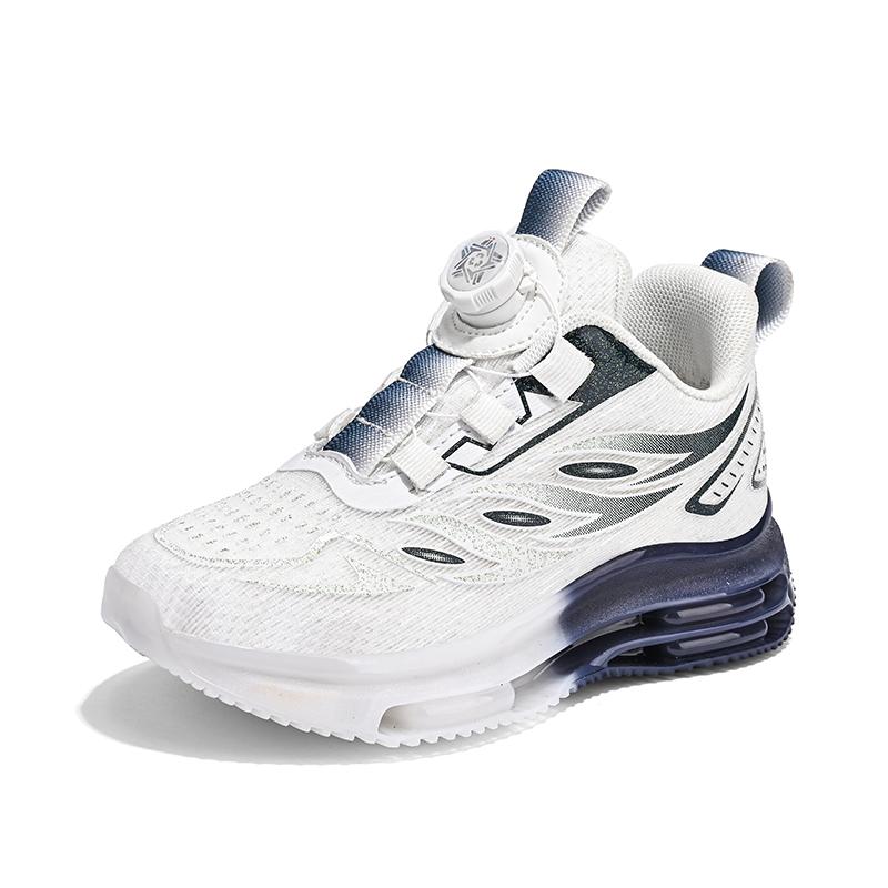 

Обувь для мальчиков осенняя детская сетчатая дышащая спортивная обувь большие детские вращающиеся пряжки мягкая подошва кроссовки 37