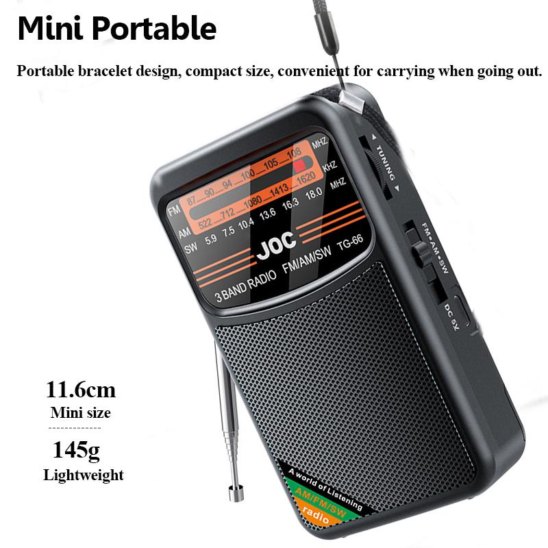 Mini Portable Full Band Radio High Sensitivity FM AM SW Radios Receiver with Retractable Antenna Support 3.5mm Headphones Play