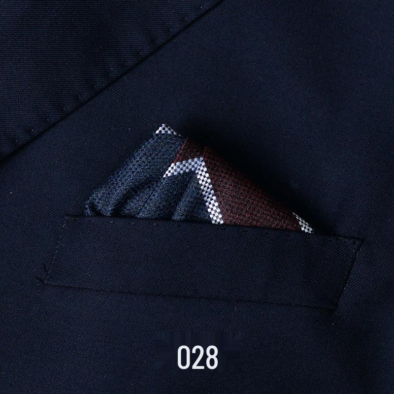 Men's British Pattern Pocket Square - Suit Wedding Banquet Accessory, Polyester Cotton Handkerchief.