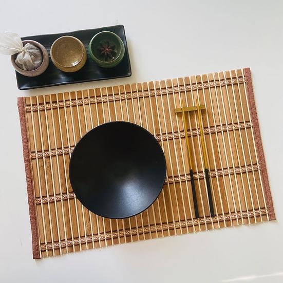 Bamboo Woven Placemat Retangle Shape Thickened Heat-Resistant Oil-Resistant Non-Slip Parties Weddings Banquets