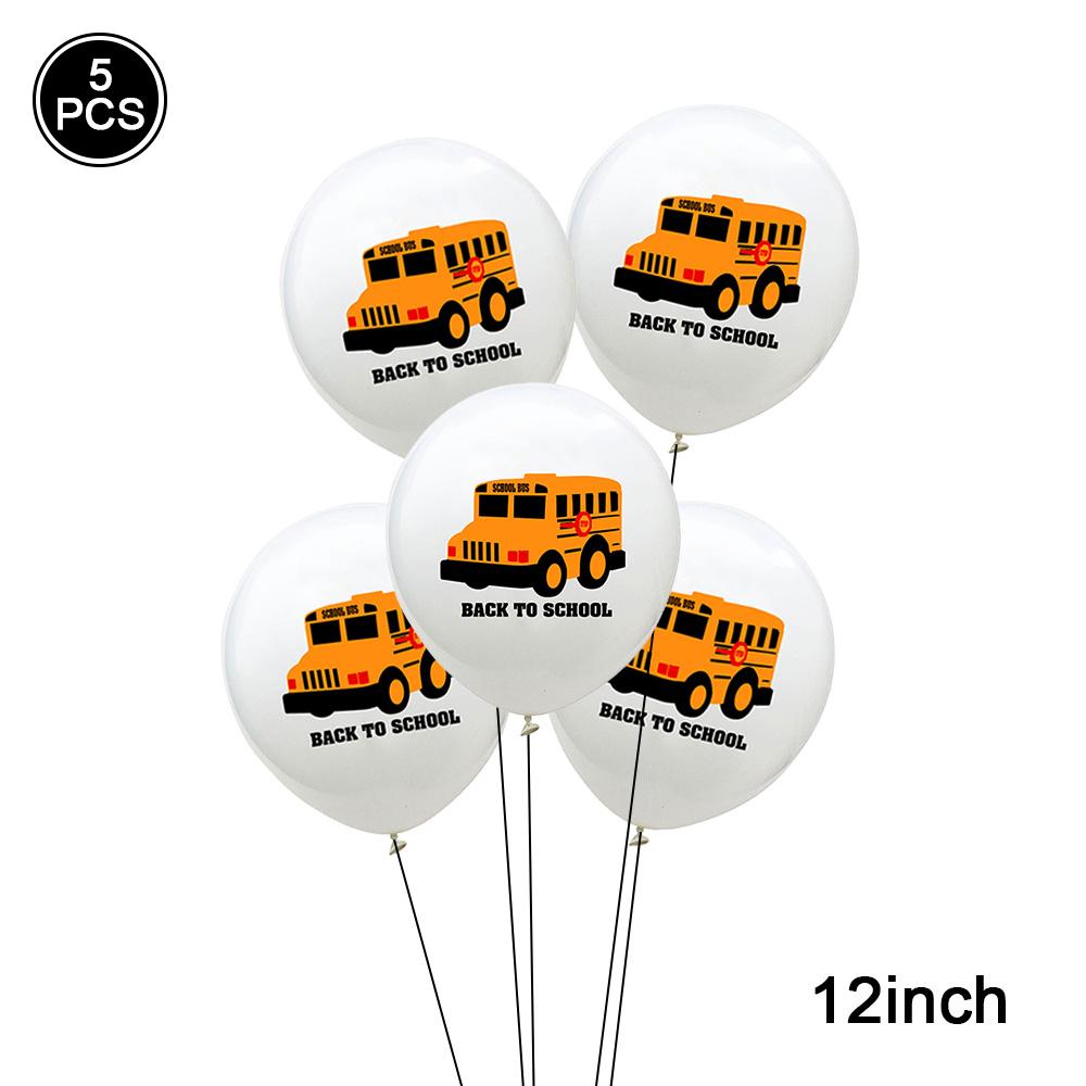 12 Inch Glitter Balloon Cartoon Print Police Car, School Bus, Ambulance Latex Balloon Safety Knowledge Party Decoration