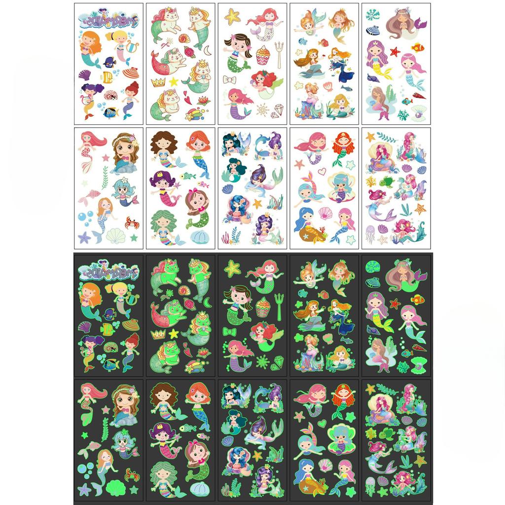 Leuchtende Halloween Tattoo Aufkleber Kinder Cartoon Feiertagsparty Lustige Arm Gesichts Tattoo Aufkleber