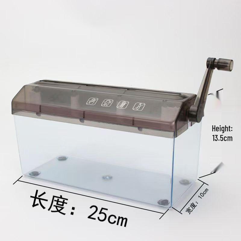Portable Hand-Crank Silent Paper Shredder for A4/A6 Confidential Documents - Desktop Manual Mini Shredder