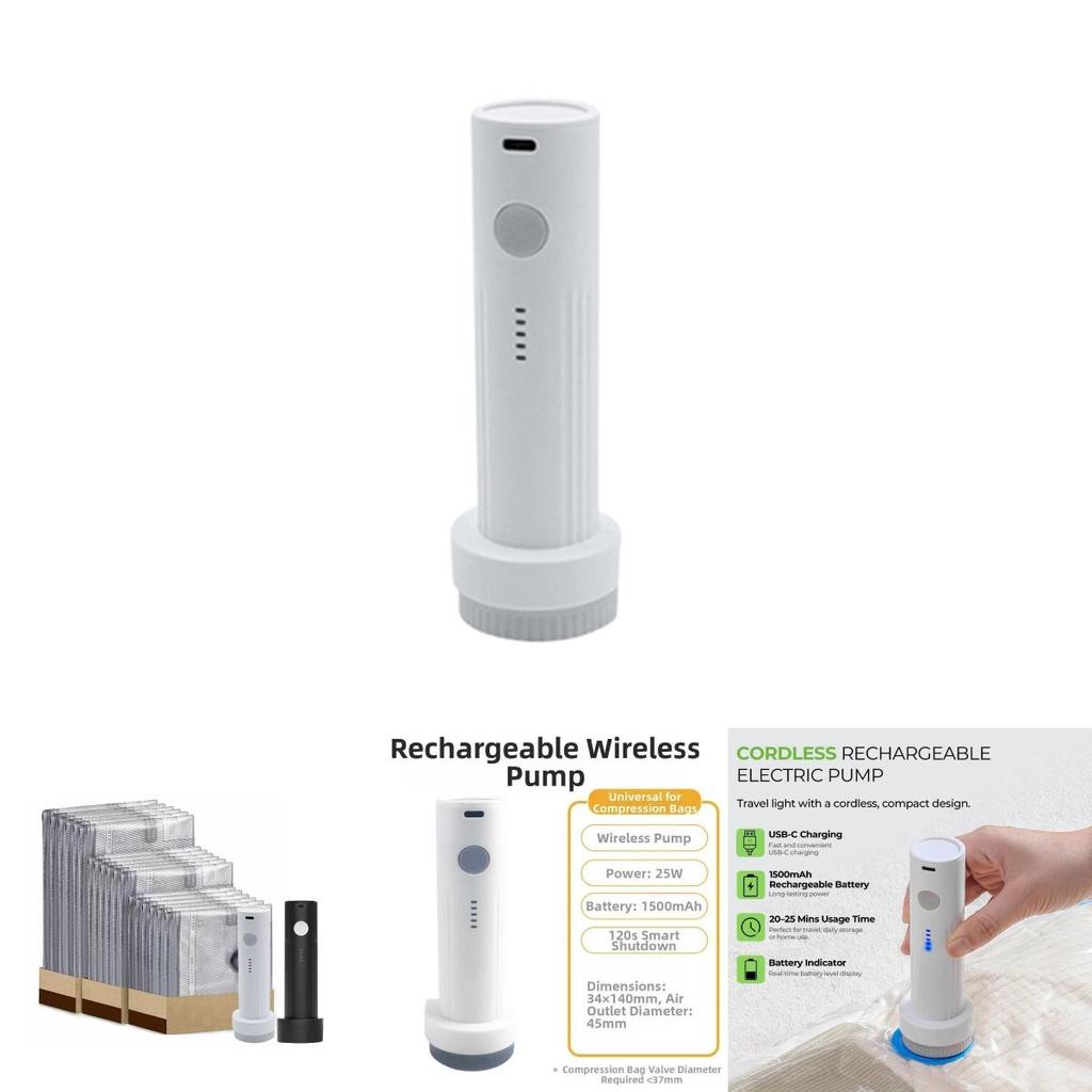 Compact Micro Electric Vacuum Pump For Travel Compression Bags With Rechargeable Battery And Low Noise Operation