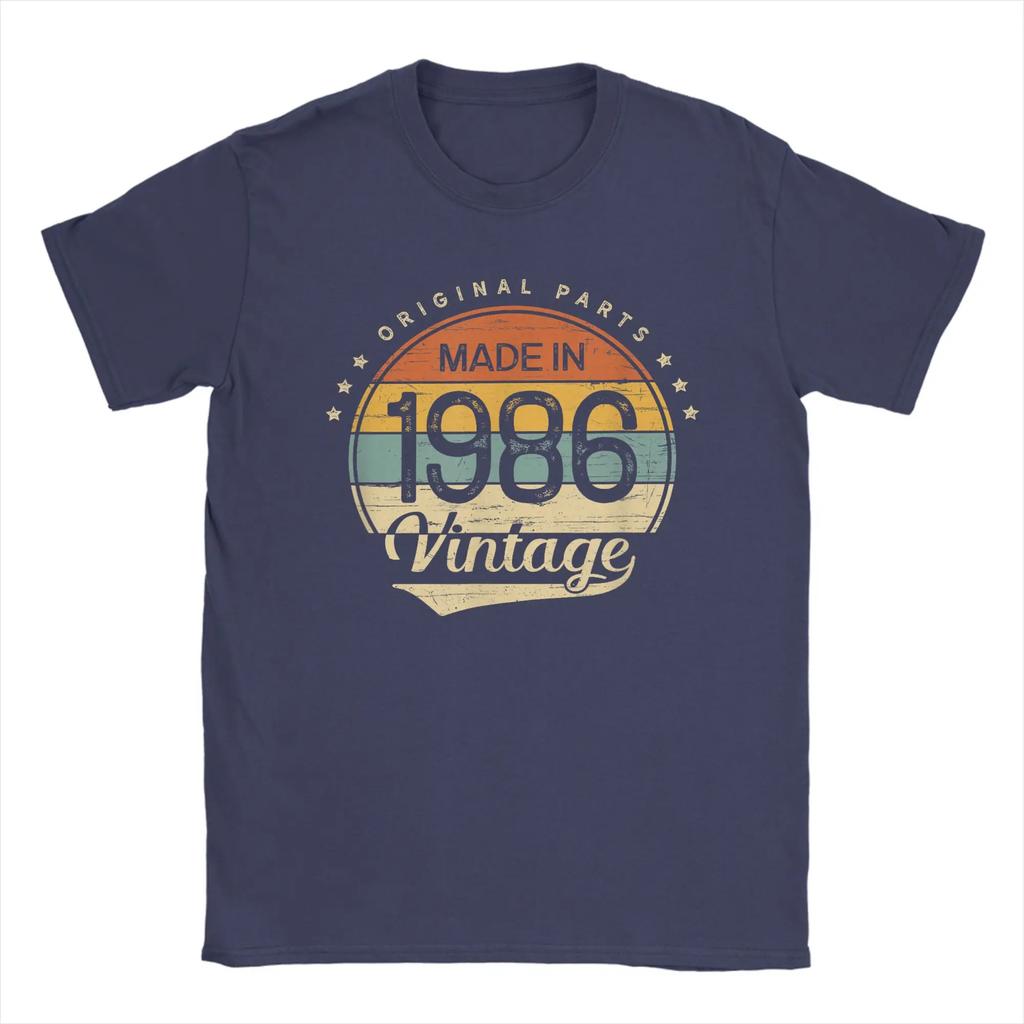 Oversized T Shirt Beach 40th Birthday Classic Vintage 1986 Original Parts Novelty T-Shirts Cotton Tshirt Men Classic Top Tees