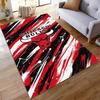 Chicago Bulls Logo with Abstract Red Pattern Non-slip Rug Suitable for Living Room and Bedroom Sofas.