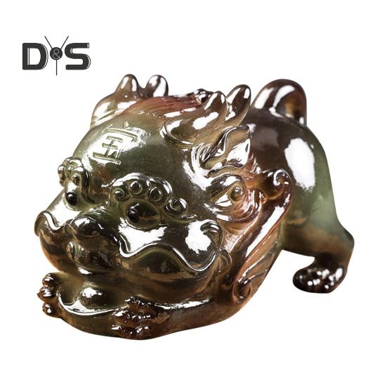 

Цветной меняющий цвет чайный питомец Pixiu смоляная статуэтка на удачу кунг-фу чайный поднос декоративный светильник фен-шуй украшение домашний офис стол подарок A