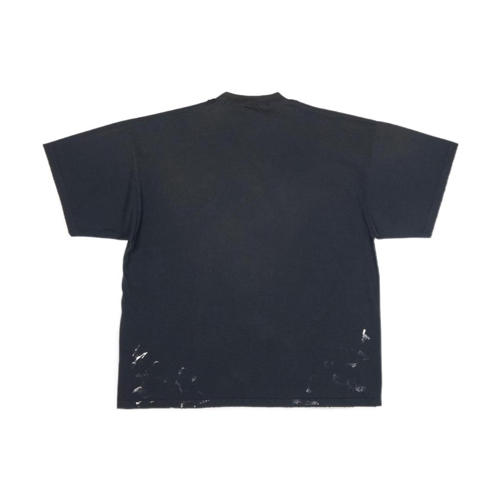Balenciaga Metallica Short Sleeve T-Shirt Oversized Fit 'Black Orange' Men's 694576TMV880105