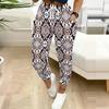 Summer Ladies Abstract Spiral Printed Sweatpants Loose Fit Drawstring Joggers Elastic Cuff Daily Casual Pants