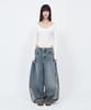 Sekeondeusolteu Balloon Damaged Denim Pants (Vintage Blue)