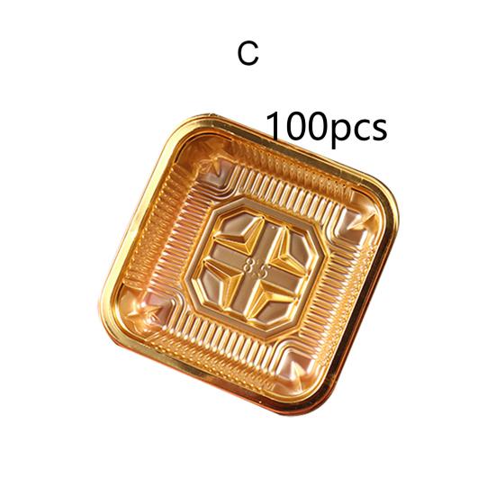 100 τμχ Safe τετράγωνο σχήμα Χαριτωμένο ανθεκτικό διαφανές δοχείο για μπισκότα Δοχείο κέικ