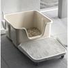 Square Cat Litter Box Jumbo Open Top Cat Toilet with High Walls Anti-Splash Kitten Potty Prevent Sand Leakage Pet Bedpans