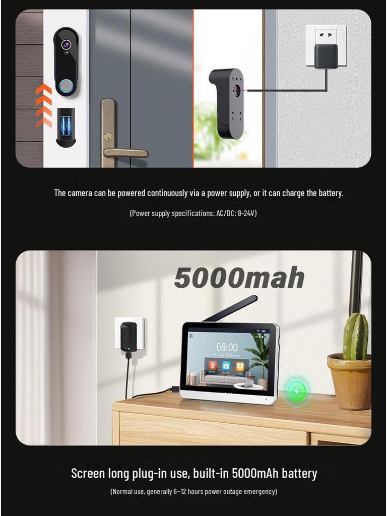 2025 Low-Power HD Wireless Smart Video Doorbell with Phone and Tuya App Connectivity