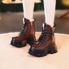 Heightened Thick-soled and Lightweight Martin Boots for Women's 2025 Autumn and Winter New Models, Velvet To Keep Warm, Foreign-style Small People 