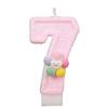 Five-color Flower Number Birthday Candle Pink Cake Decoration Birthday Handmade Candle 0-9