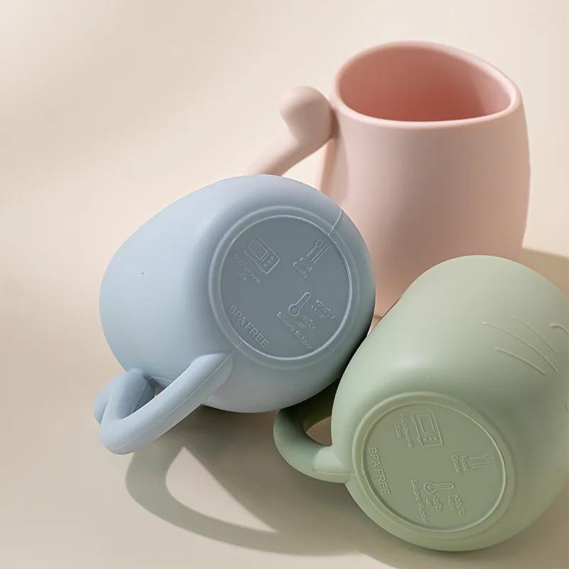 Silicone Cup Anti-fall Cute Cat Cup Home Drinking Cup  Caneca Water Cup with Handle Cute Cup Mouthwash Cup