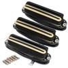 Musiclily Pro Ceramic Humbucker Pickups with Super and Bridge Pickup Set for Strat Electric Zebra and Black Rails ST-DPHC Single-Size Distortion,