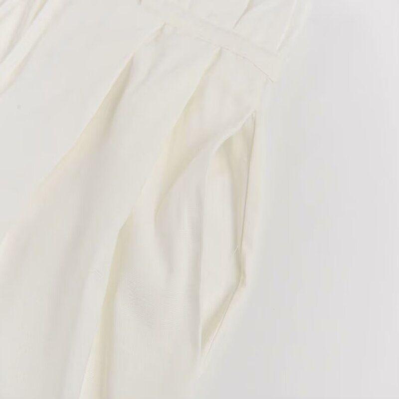 Fashion Style 2024 Summer New Arrival Women's Mid Waist Easiest for Match Linen Blend Casual Shorts 4661413 800
