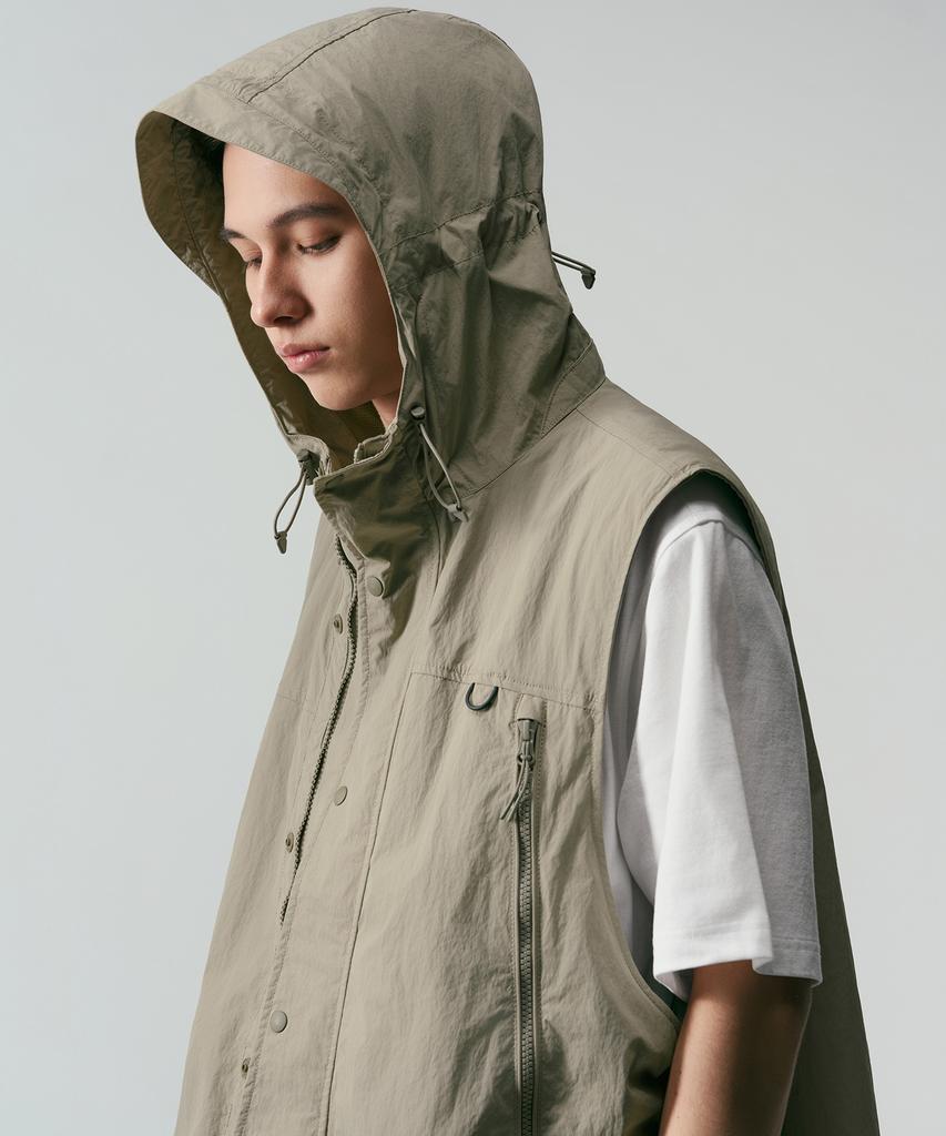 Musinsa Standard [City Leisure] Detachable Sleeve Windbreaker Jacket [Grayish Beige]
