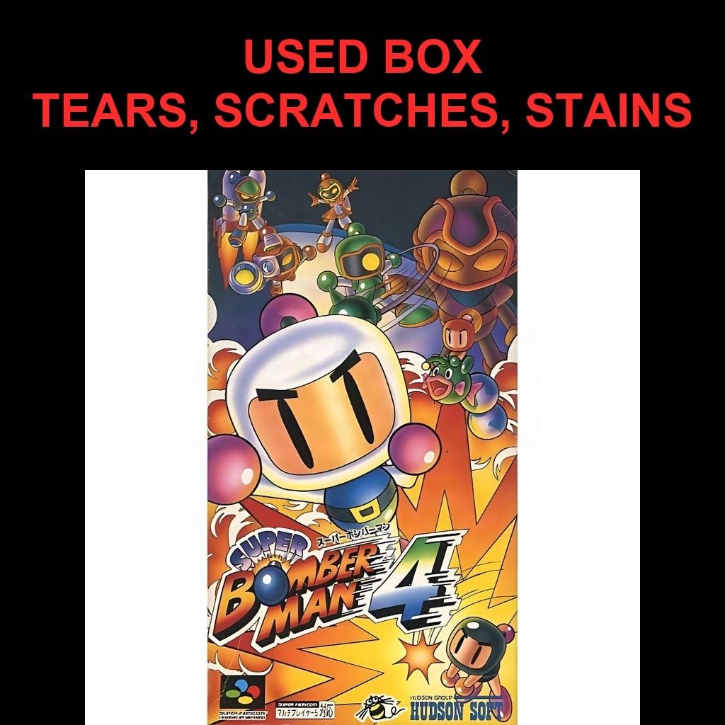 Used Super Bomberman 4 SFC SNES Super Famicom SHVC-A4BJ tested working Nintendo Puzzle Hudson NTSC-J Super Nintendo Cartridge