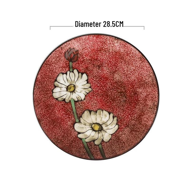 Linpan Korean Hand-Painted Ceramic Dinner Plate