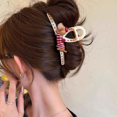Hair Claw Cartoon Dog Design No Pressure Strong Grip Hair Clip Large Size Back Head Shark Clip Hair Accessories
