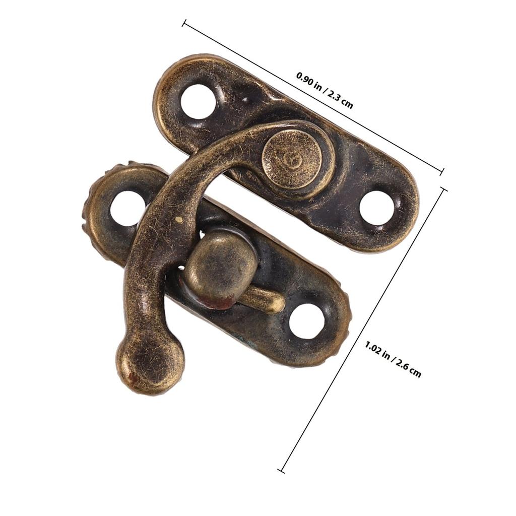 20Pcs Cabinet Latch Vintage Bronze Decorative Hasp Latch Hardware for Wooden Box Case Drawer Small Vintage Buckle Lock
