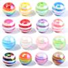 10pcs/Lot 16mm UV Color Plated Candy Rainbow Stripe Beads for Jewelry Making Colorful Resin Beads DIY Bracelet Necklace Wholesal